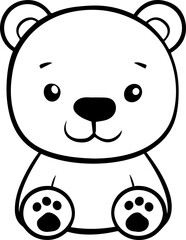 Bear vector design simple illustration on black and white