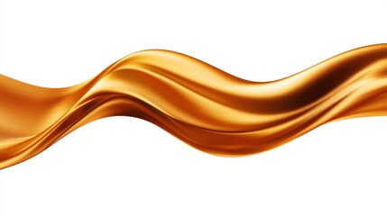 A long, curvy gold ribbon with a white background