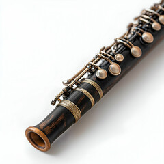 Naklejka premium Oboe Woodwind Instrument in Classical Performance: A Harmony of Wood and Brass with Vintage Elegance