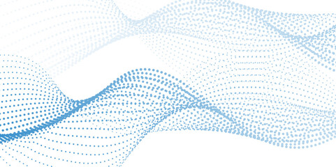 Halftone flowing dots wave curved lines, frequency sound. wavy colorful gradient dots shape isolated on transparent background. background concept of technology, digital, communication, science, music
