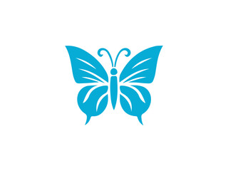 butterfly on a white background.Elegant Teal Butterfly Logo Design,