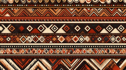 Vibrant tribal patterns cultural heritage showcase digital art textile design close-up view aesthetic appeal