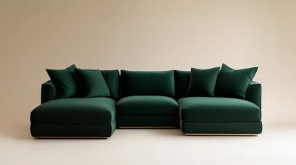 Obraz premium Minimalist Green Sectional Sofa for Elegant Spaces