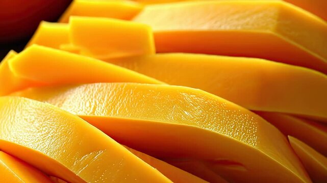 Fresh Indian Alphonso mangoes slice summer tropical fruit