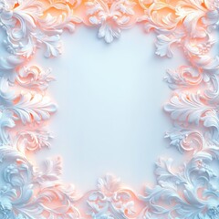 Fototapeta premium Elegant floral frame studio digital art soft lighting close-up decorative design