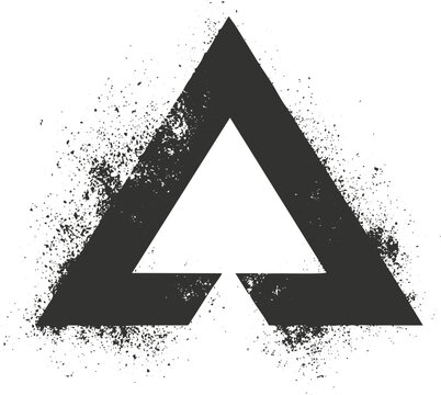 Abstract triangle logo with grunge texture on a white background.