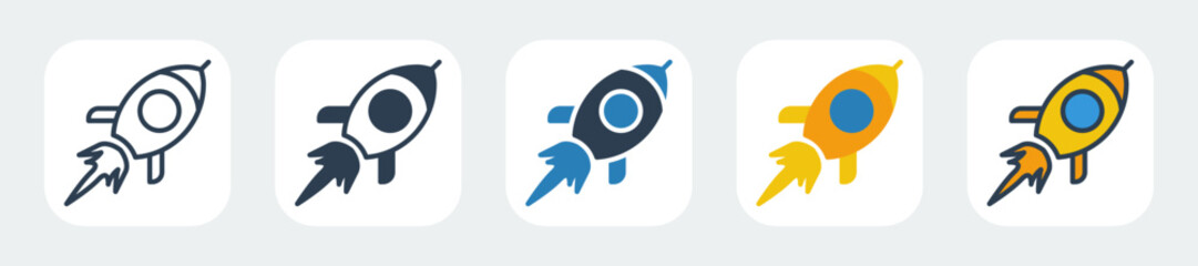 launch icons with five different styles