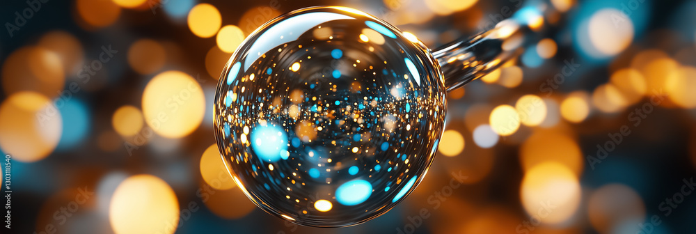 Poster a spherical structure captivates with vibrant, shifting patterns that represent a data matrix. light