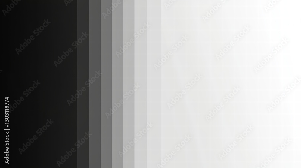 Poster monochromatic gradient: abstract grayscale vertical lines transitioning from deep black to bright wh