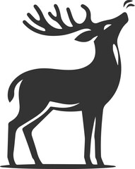 Obraz premium A deer with its head tilted upward, sniffing the air animal silhouette vector