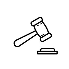 auction, bidding, gavel - vector icon