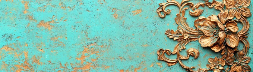 Elegant floral wall decor interior design decorative art modern space close-up perspective vibrant style