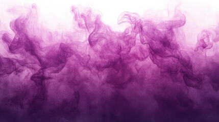 Obraz premium Abstract purple smoke swirls on white background.