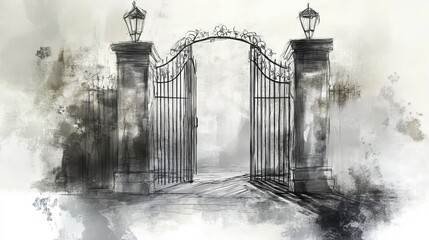 A conceptual design sketch of metal gates.