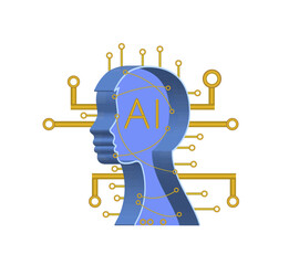 Vector illustration, artificial intelligence training icon