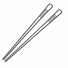 wooden chopsticks on white background on white background