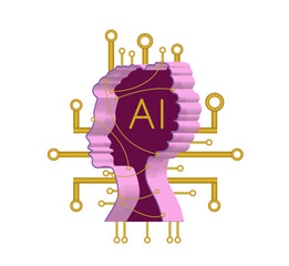 Vector illustration, artificial intelligence training icon