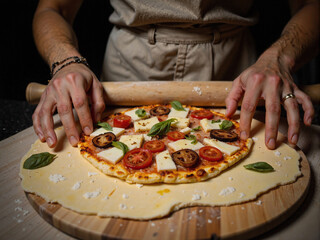 Artisan Crafting Fresh Homemade Pizza Dough