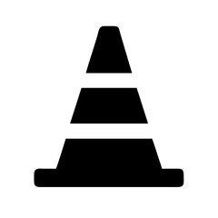 Traffic cone icon in minimalist style on white background
