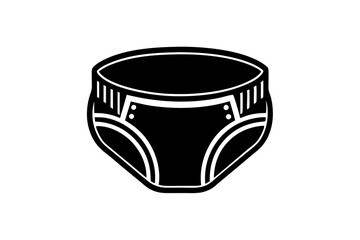 Disposable Baby or Adult Diaper Icon – Line Art Vector