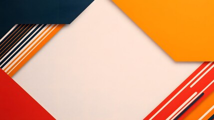 A modern and clean business report cover design with geometric shapes and abstract pattern in professional corporate style