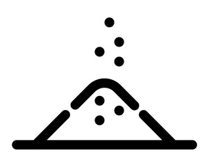 icon of granulated powder being poured onto a surface symbolizing sugar salt seasoning or powdered ingredients.