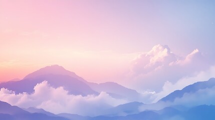 Fototapeta premium Pastel Mountain Majesty: A Dreamlike Sunrise