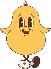 Cute groovy chick with a charming vintage aesthetic