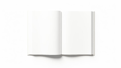 open book with blank white pages on white background