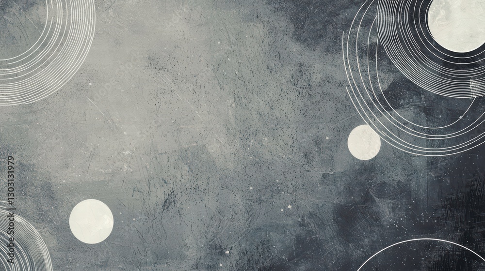Poster abstract geometric design: a captivating abstract design of concentric circles and overlapping shape