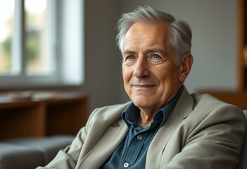 Senior gentleman in contemplative pose