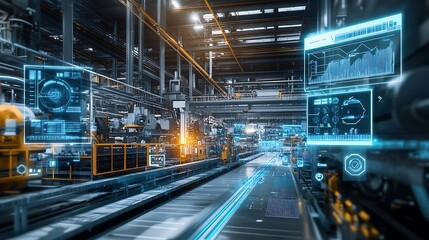 Fototapeta premium Smart Factory: Advanced Automation and Digital Transformation in Modern Manufacturing