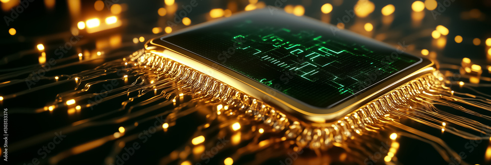 Poster in a captivating display of technology, symbols cascade through a shimmering digital matrix, creatin