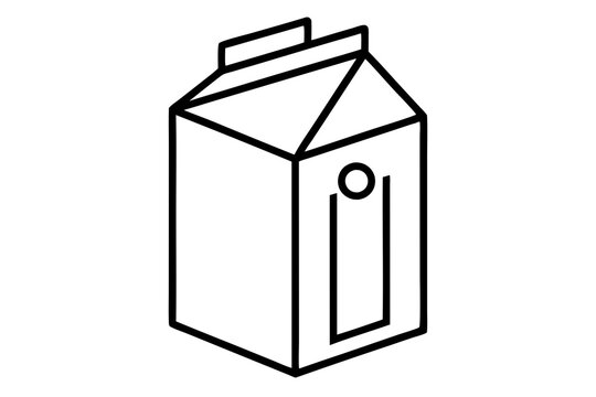 recommend clip art: Large Milk Carton Icon | Line Art Dairy Box | SVG Vector