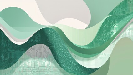 Pastel green mosaic texture on abstract background design illustration 