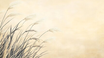 Obraz premium Serene Pampas Grass in Gentle Breeze: A Pastel Dream