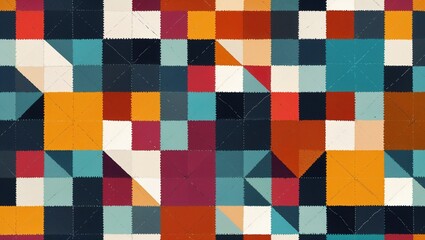 Fototapeta premium Patchwork tileable texture on abstract background design illustration 