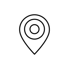 Geo-Tag Icon – Thin Line Design Representing Geolocation, GPS Markers, and Location Pin
