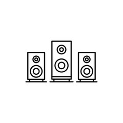 Home Theater Speakers Setup Icon – Representing Audio Equipment and Home Entertainment Systems