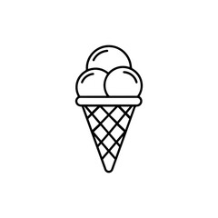 Ice Cream Cone Minimal Thin Line Icon &ndash; A Simple Representation of an Ice Cream Cone for Desserts and Summer Treats