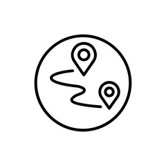 Obraz premium Lost Navigation Outline Icon – Indicating Lost Path and Navigation Error