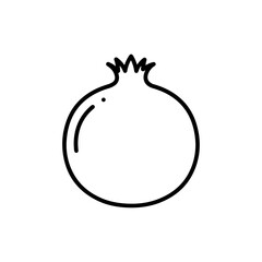 Pomegranate Flat Outline Icon &ndash; Representing Healthy Fruits, Nutrition, and Antioxidants