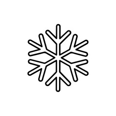 Snowflake for Winter Trip Icon – Minimal Thin Line Design Representing Winter and Seasonal Travel