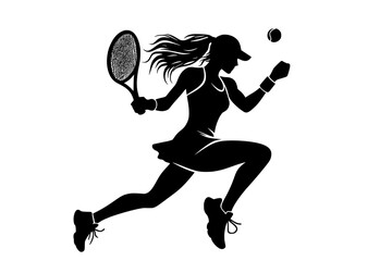 Generative AI: Female Tennis Player Silhouette