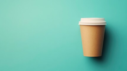 single plain brown paper cup on a solid background, representing eco-friendly and sustainable packaging options for coffee cups