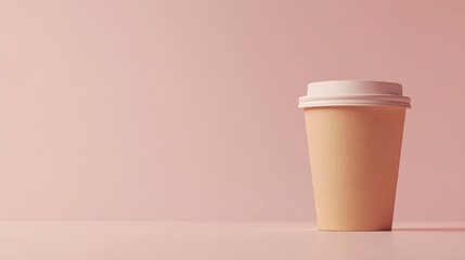 single plain brown paper cup on a solid background, representing eco-friendly and sustainable packaging options for coffee cups