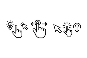 Vector Illustration of Various Touchscreen Gestures