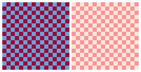 Set of two y2k check boards in blue and pink a seamless repeat pattern. Bundle of geometric grid aop, all over surface print.