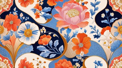 Royal palace inspired porcelain texture on abstract background design illustration 