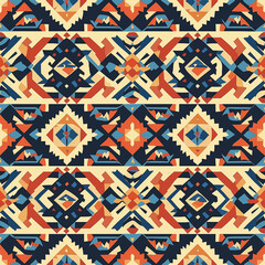 African style geometrical ornamental seamless background texture. Seamless pattern with aztec ornament. Aztec pattern. Seamless background with geometrical ornament